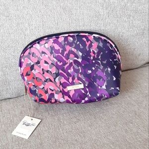 Trina Turk multi color print leather makeup bag